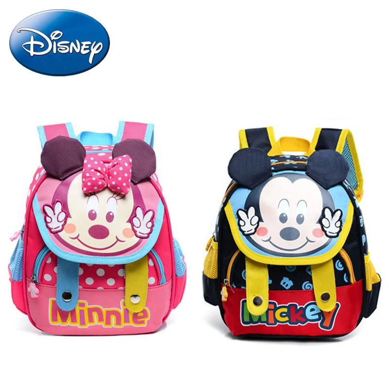 

Disney 2018 New Girl Backpack Cute Minnie Children Books Bags Boys Kids Cartoon Backpacks Kindergarten Bag Polyester Gift