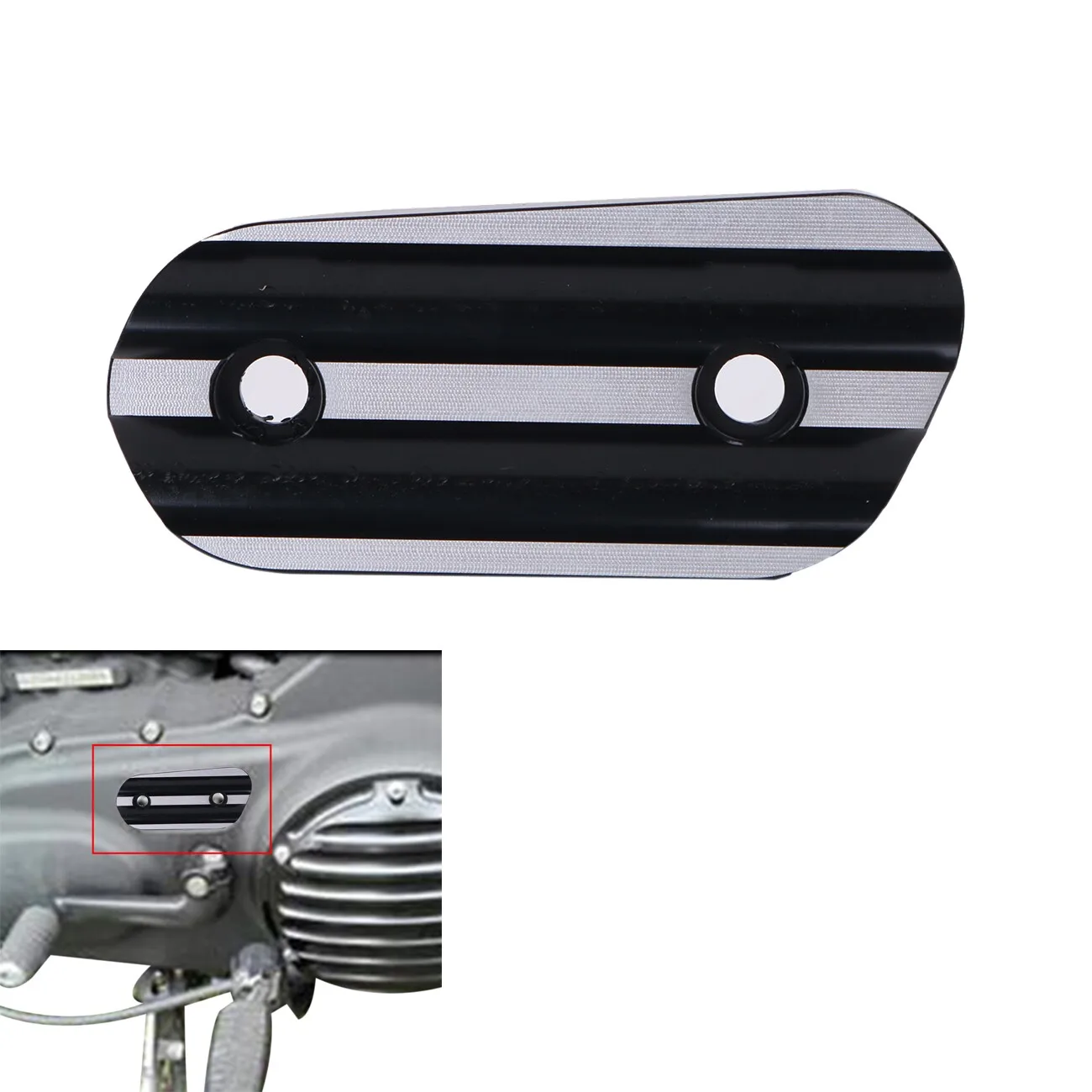 Black & Chrome CNC Aluminum Motorcycle Chain Inspection Cover For Harley Sportster XL883 XL1200