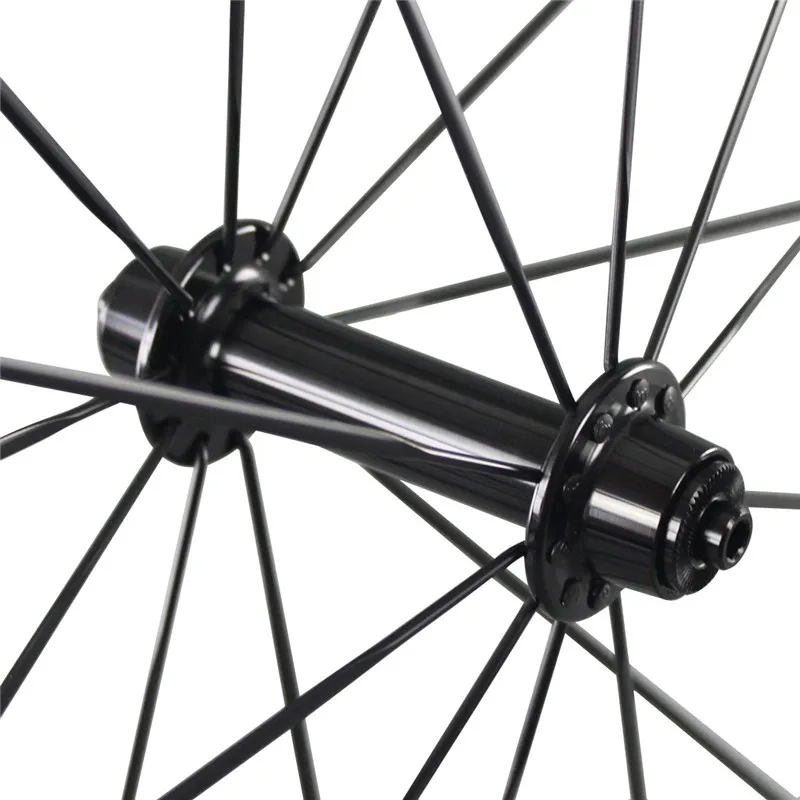 Sale ICAN 700C 50mm clincher carbon wheels 23mm width UD matt road bicycle Powerway R13 black hubs CN spoeks carbon wheelset 50C 9
