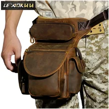 Top Quality Genuine Leather men vintage Brown Small Belt Bag Waist Pack Drop Leg Bag Horse Riding Motorcycle Outdoor Bag 3109 Top Quality Genuine Leather men vintage Brown Small Belt Bag Waist Pack Drop Leg Bag Horse Riding Motorcycle Outdoor Bag 3109