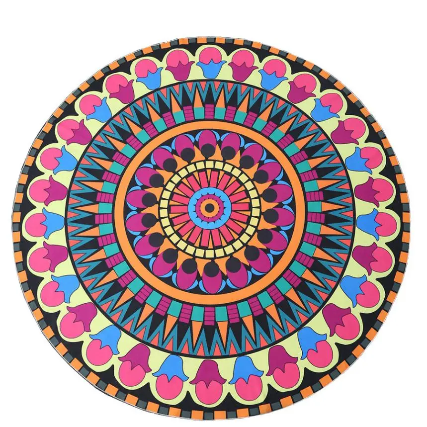 

Summer Indian Mandala Beach Towel Large Lotus Printing Towel Beach Round Pool Home Shower Towel Blanket Drop Shipping