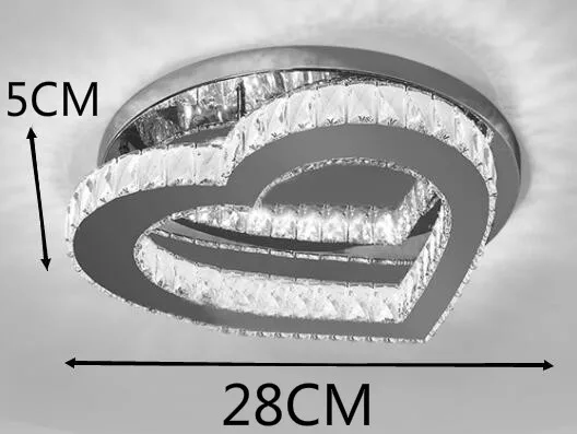 Современный домашний потолочный светильник для гостиной, спальни, теплый Романтический светодиодный хрустальный светильник с двойным сердцем, люстра для ресторана ZP4181358