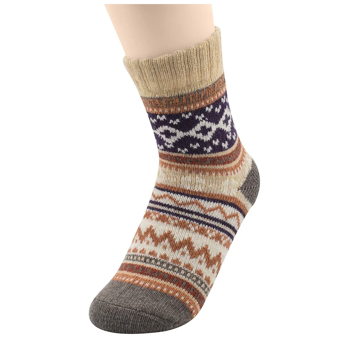 Hot Womens Super Thick Merino Ragg Knit Warm Wool Crew Mid Calf Winter