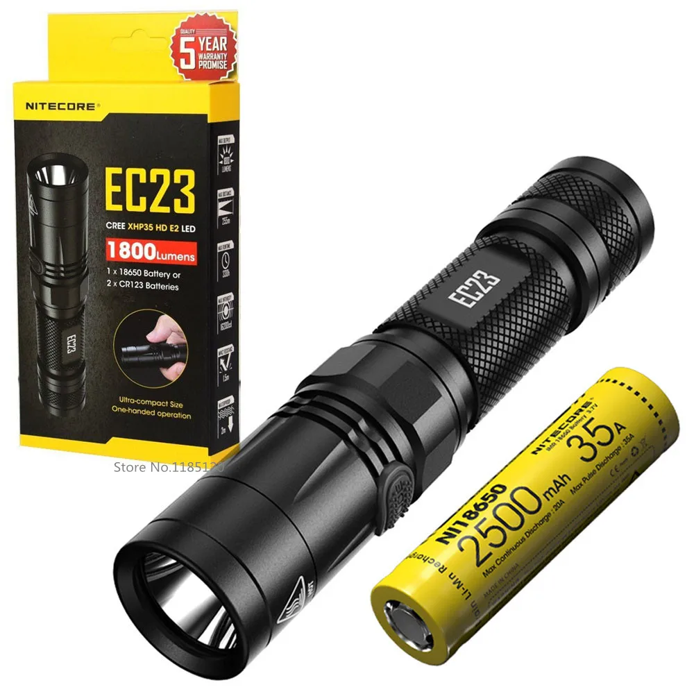 NITECORE EC23 фонарик CREE XHP35 HD E2 светодиодный Макс 1800 люмен расстояние луча 255 м 8 режимов работы тактический фонарь поиск света