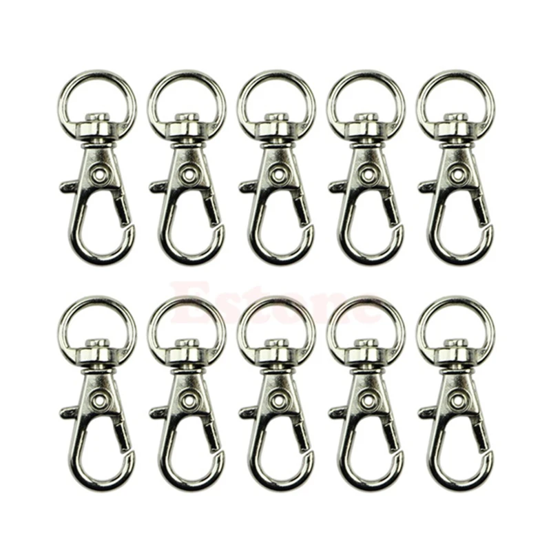 10pcs Anneaux Fermoirs Pivotant Porte-clés en Métal Argent 23mm x 38mm 10pcs Anneaux Fermoirs Pivotant Porte-clés en Métal Argent 23mm x 38mm