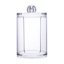 Портативный акриловый круглый баночки для ватных дисков контейнер косметический Органайзер Qtip макияж коробка для хранения ювелирных изделий держатель для дома