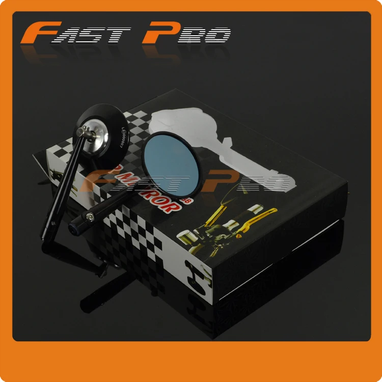 

Motorcycle Side Blue Mirror CNC Machined Aluminum Round Chopper Motorcycle Rearview Mirrors For Pit Dirt Bike Monkey Scooter