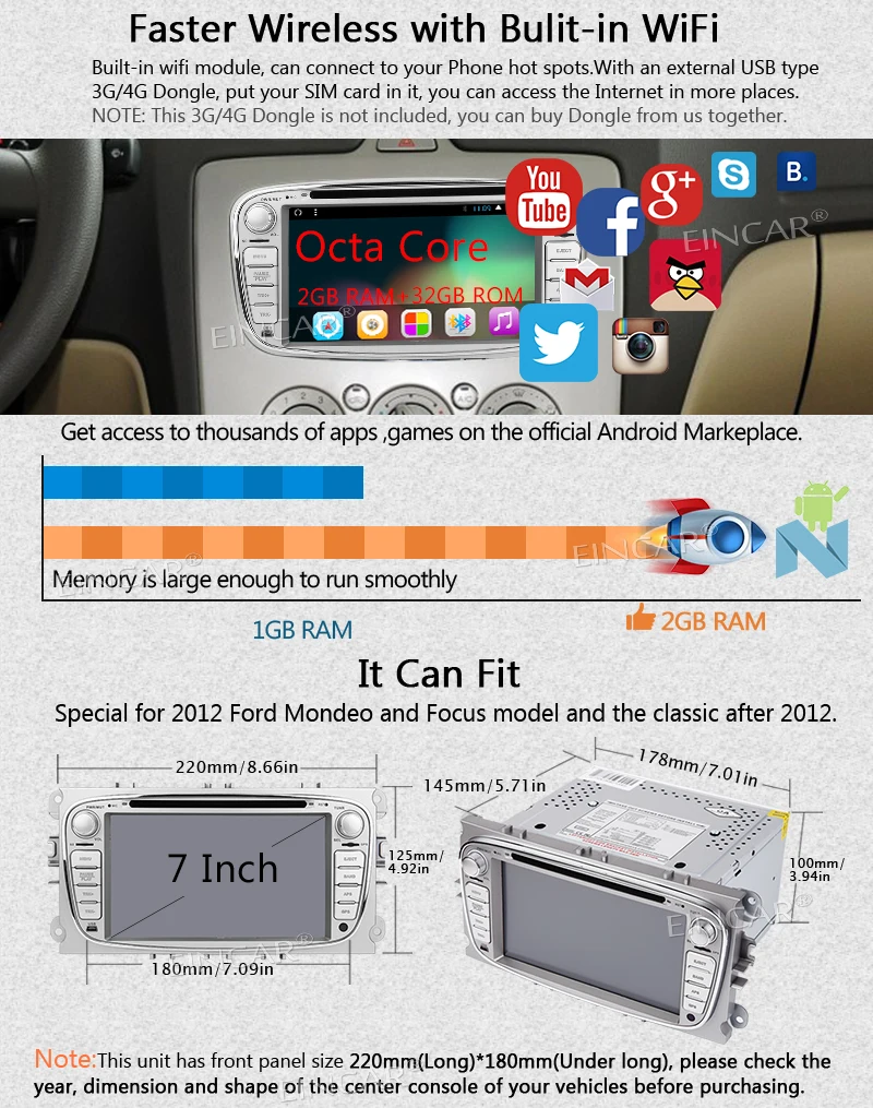 Perfect Android 7.1 Car DVD Stereo Octa Core 7
