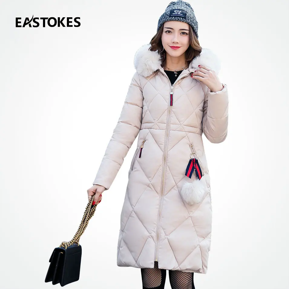 Winter Women Coat With Matching Fur Collar Slim Fit Ladies Jackets