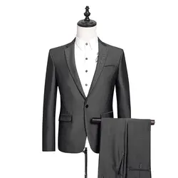 Новое поступление 2016 высокое качество серый шерстяной мужские Weding платье, одна кнопка повседневный комплект мужчин, серые мужские Бизнес