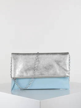 

Two-color faux leather Clutch Bag