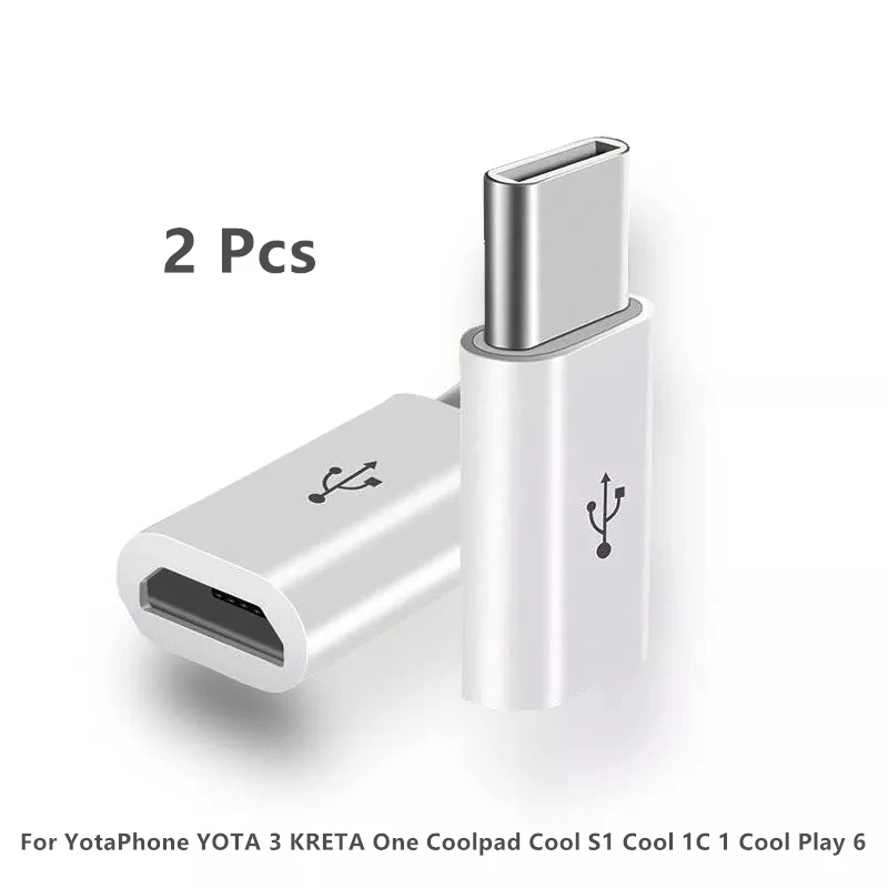 2 шт. адаптер Micro USB для YotaPhone YOTA 3 KRETA One Coolpad Cool S1 1C 1 Play 6 Type C кабель usbc | Мобильные