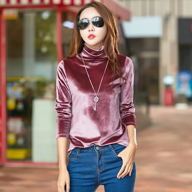 

turtleneck t-shirt women t shirts fashion long sleeve t shirt women tops poleras de mujer moda 2019 tee shirt femme