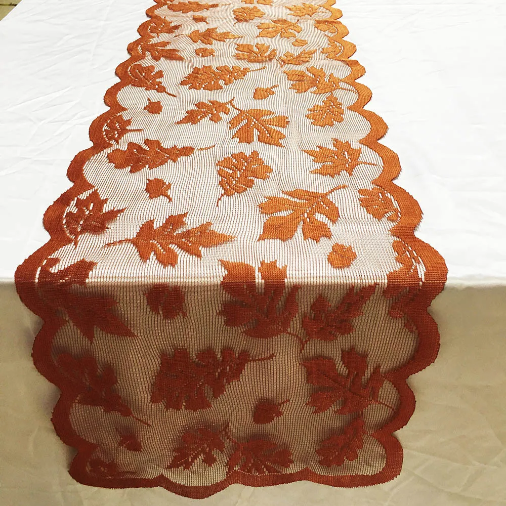

Maple Leaf Lace Flower Tablecloth Table Runner Tables Cloth Wedding Kitchen Christmas Xmas Home Decor Party Supplie 9.21