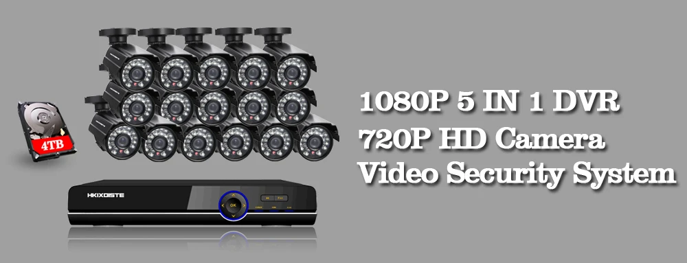 HKIXDISTE 16CH 2MP P 1080 P DVR NVR CCTV системы безопасности 16 шт. открытый P 720 аудио запись IP камера P2P товары теле и видеонаблюдения