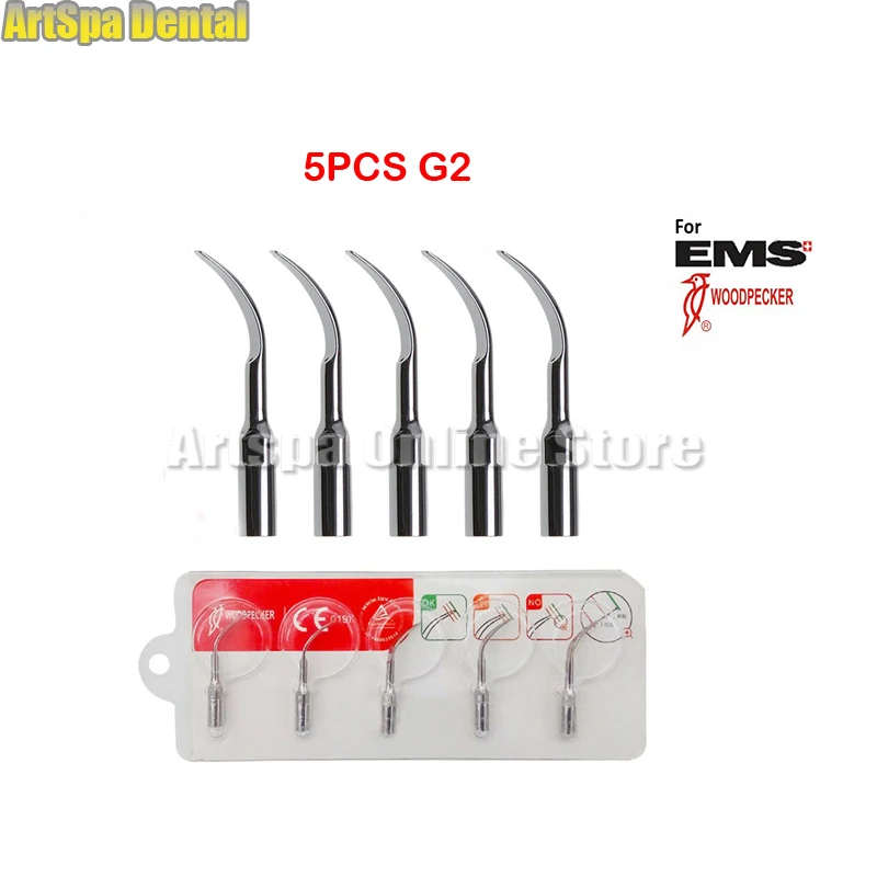 5 pcs G2 Dental Piezo Ultrasonic Scaler Tips compatible EMS Type