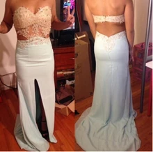 More Color Luxuries 2016 Promotion On sale Sexy Mermaid Applique Beaded Backless Evening dress Formal Long Women Prom Dresses