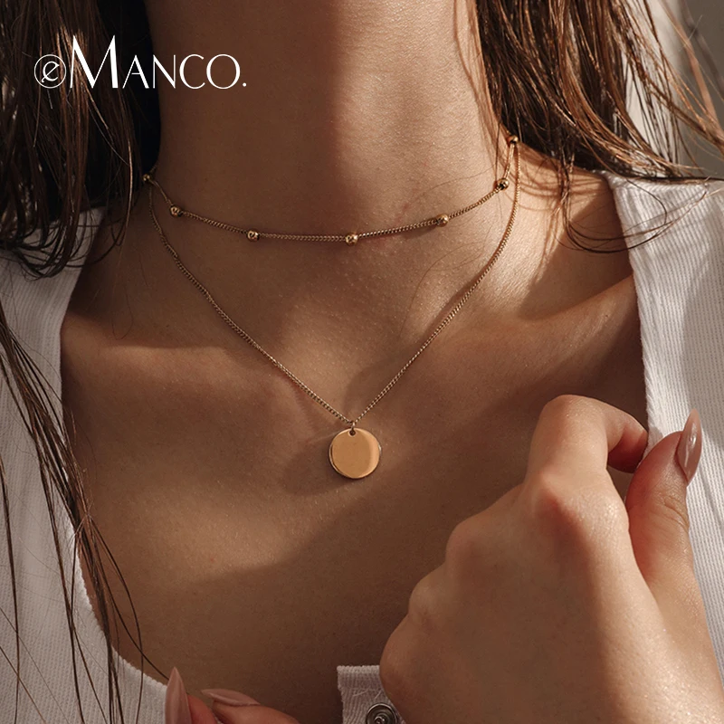 e-Manco Gold Color Statement Necklace Luxury Choker Necklaces for Women Classic Women Fashion Jewelry Best Gifts For Friends