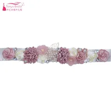 Свадебный пояс розовыми цветами жемчугом Элегантные украшения boda detalles boda fajines cinturon Ремни № 659
