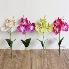 Искусственный цветок с тройной головкой, искусственная Орхидея, Бабочка, Шелковый цветок, домашний Свадебный декор, украшение для дома и сада, Oct#2