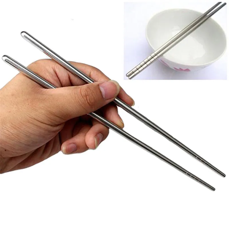 

2018 High Quality Anti-skipthread Style Durable 1 Pair Stainless Steel Chopsticks