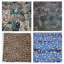 50x145 см толщиной Королевский Коричневый животные лев тигр леопард и океан холст с рыбой хлопчатобумажная ткань Лоскутная скатерть занавеска домашний декор