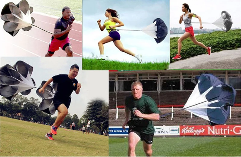 Скоростной тренировочный парашют сопротивления для футбола, тренировочный парашют, бегущий парашют, зонтик, силовой, exercixe, длина 1,3 м, с сумкой