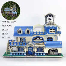 3D деревянный модель DIY игрушка-головоломка подарок для детей собрать Beach House вилла Очаровательная Эгейское море дерево игры ремесло Строительство Kit 1 компл