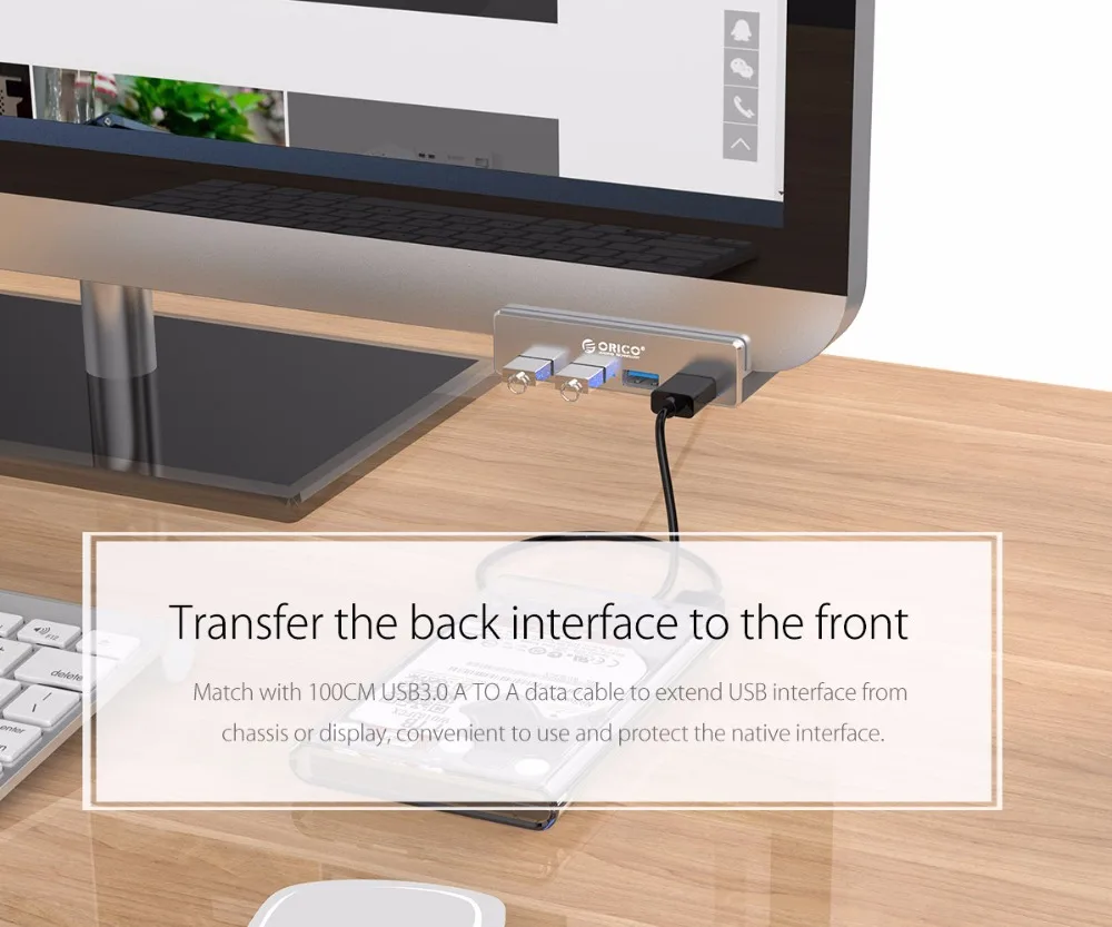 ORICO MH4PU алюминиевый сплав usb3.0 сплиттер компьютер ноутбук один на четыре U порта конвертер оснастки расширения многоинтерфейсный концентратор