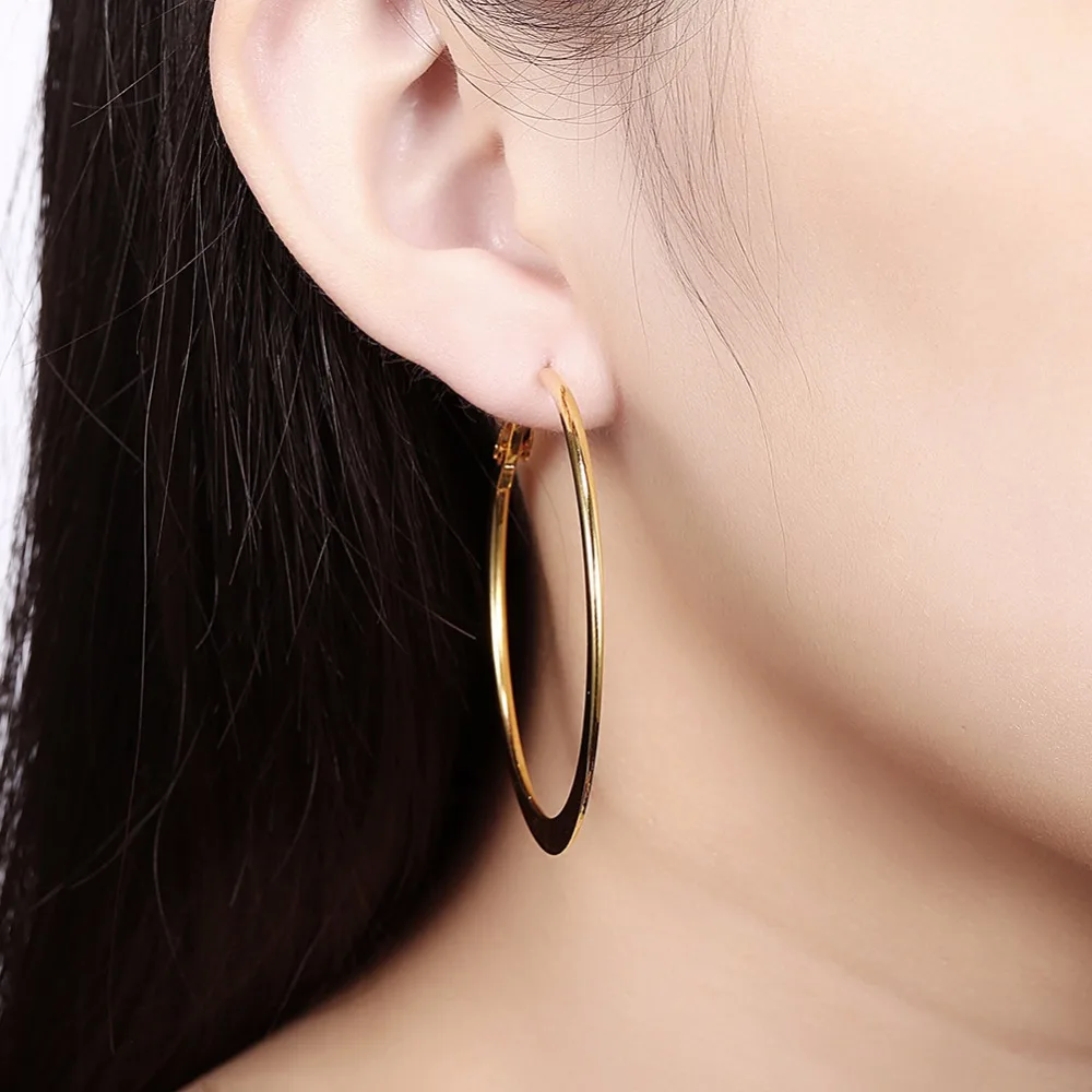 CHUKUI Pendientes Mujer Hoop Earrings Female Big Circle Hoop Earrings Gold  Silver  Rose Gold Earring For Women  Girl Jewelry (11)