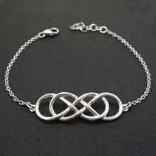 Бесконечность цвет серебра талисман браслеты женщины любовь вечные ювелирные изделия из нержавеющей стали цепь Bff Forever Фенечка Женская