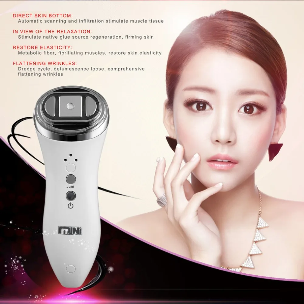 

New Home Household Hand-held Portable Ultrasonic cleaning of the face of the apparatus RF HIFU Wrinkle Removal Anti-aging Machin