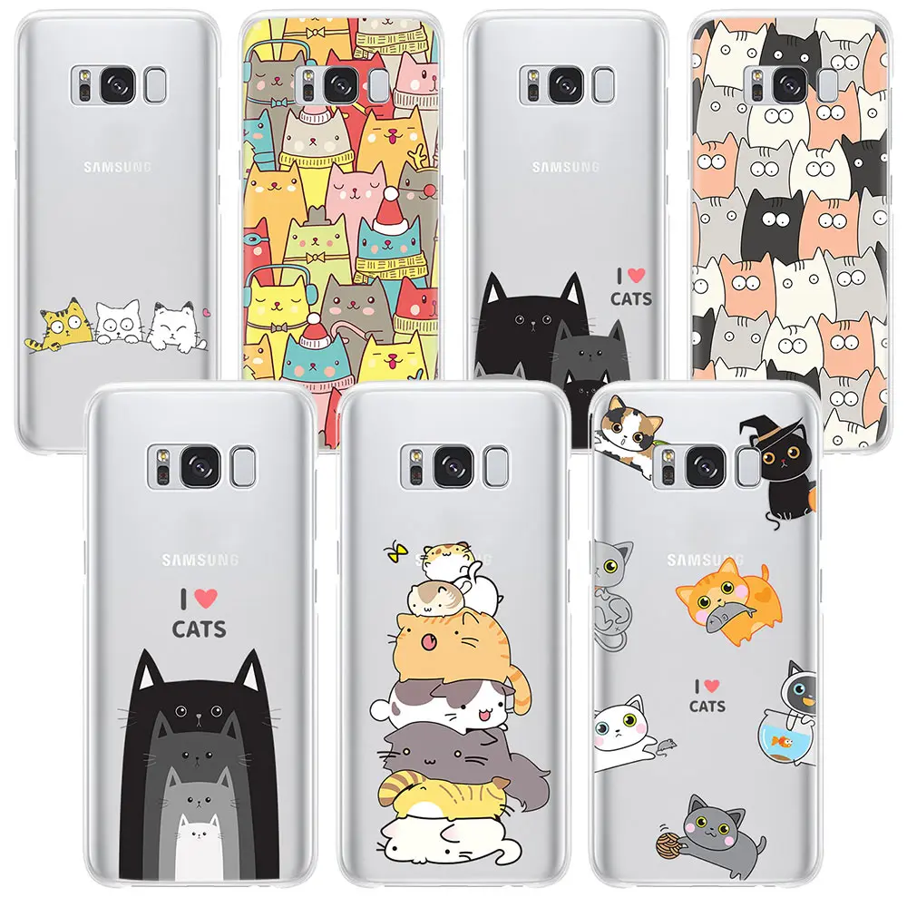 Cat Phone Case For Samsung Galaxy J3 2017 S6 S7 S8 edge plus Note8 Cute TPU