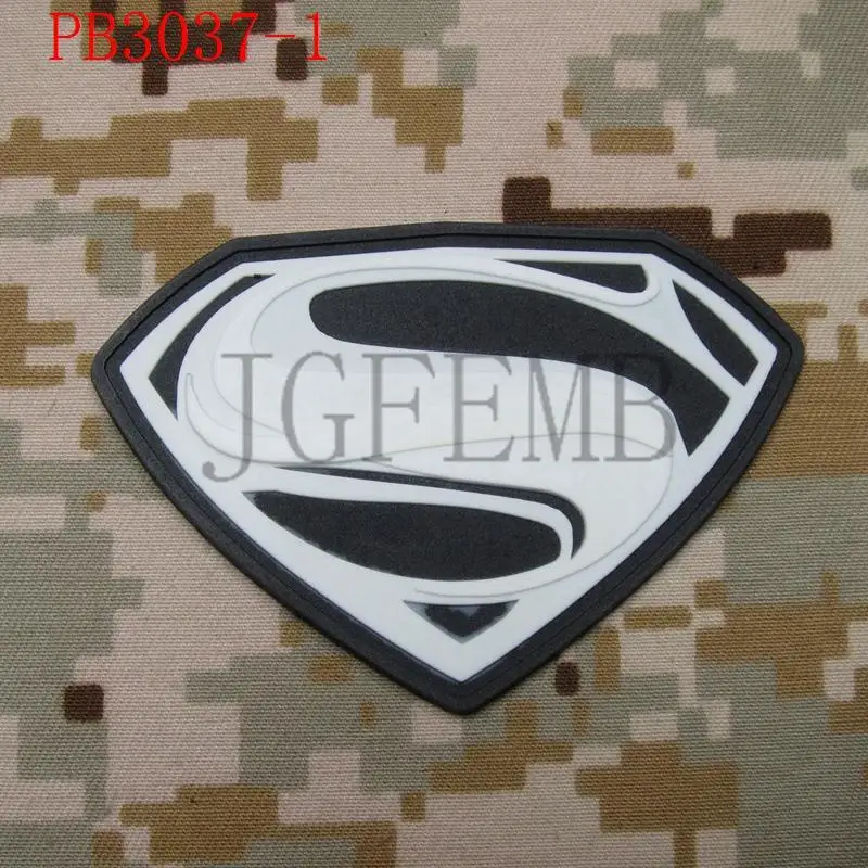 2015 NEW Superman logo Morale 3D PVC  Patch Badges 