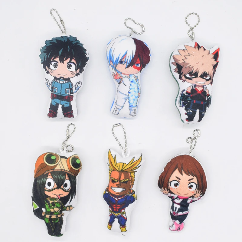10 см мультяшная плюшевая игрушка My Hero academic брелок шото Тодороки Midoriya Izuku Bakugou Katsuki