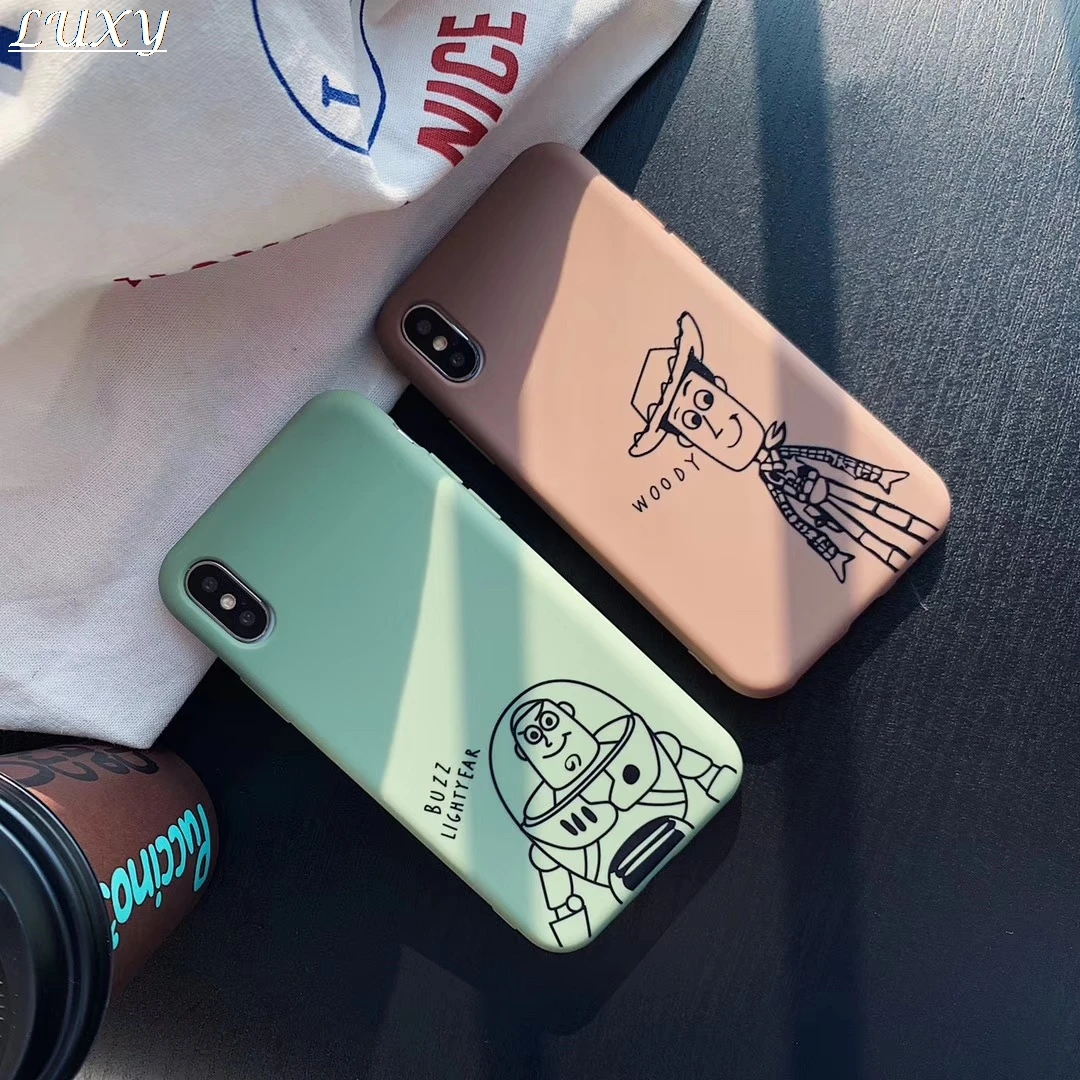

Cute Cartoon Toy Story Woody Buzz Lightyear Phone Case For iphone 11 Pro Xs MAX XR X 6 6s 7 8 plus Pattern Candy TPU back cover