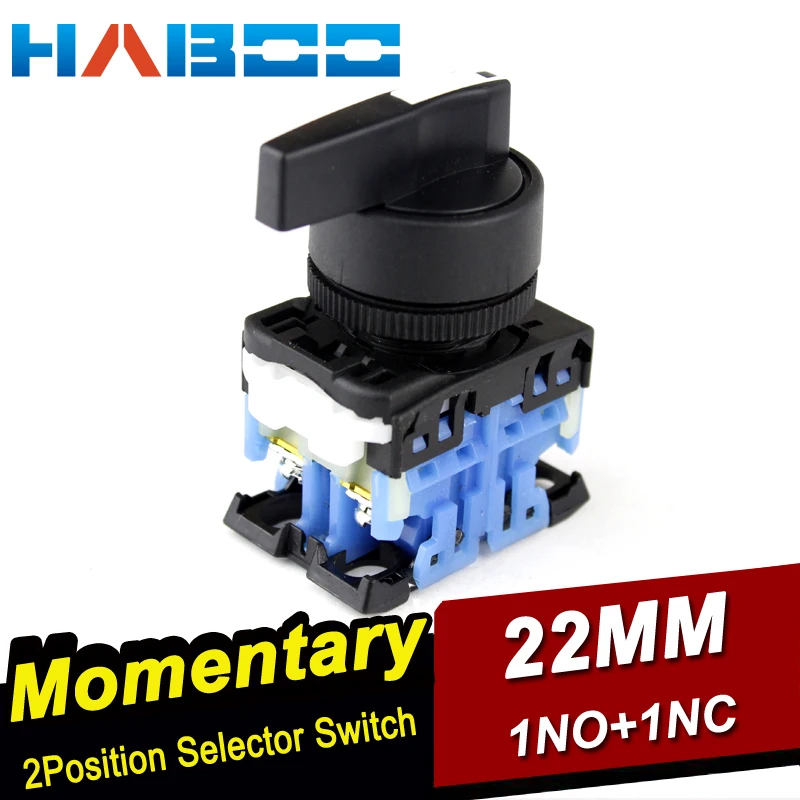 

5pcs rotary selector switchfuji AR22PR AR22WR similar 2positions rotary switch momentary reset switch 1NO+1NC 10A 600V