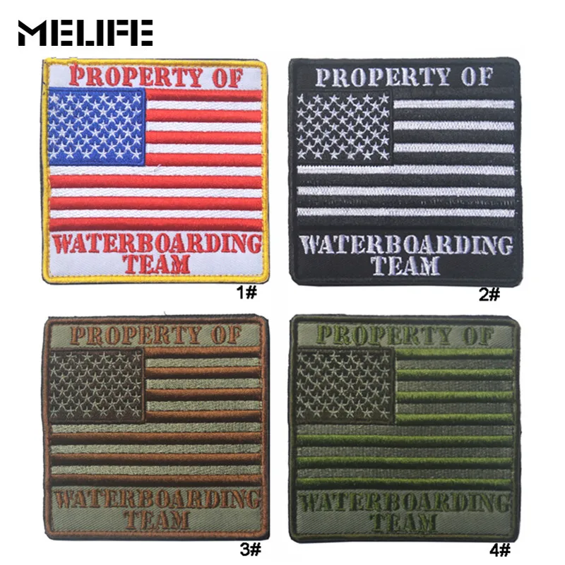 

Hunting accessories patch PROPERTY OF WATERBOARDING TEAM Tactical Morale Patch Emblem Hook & Loop Army Embroidery Badge Morale