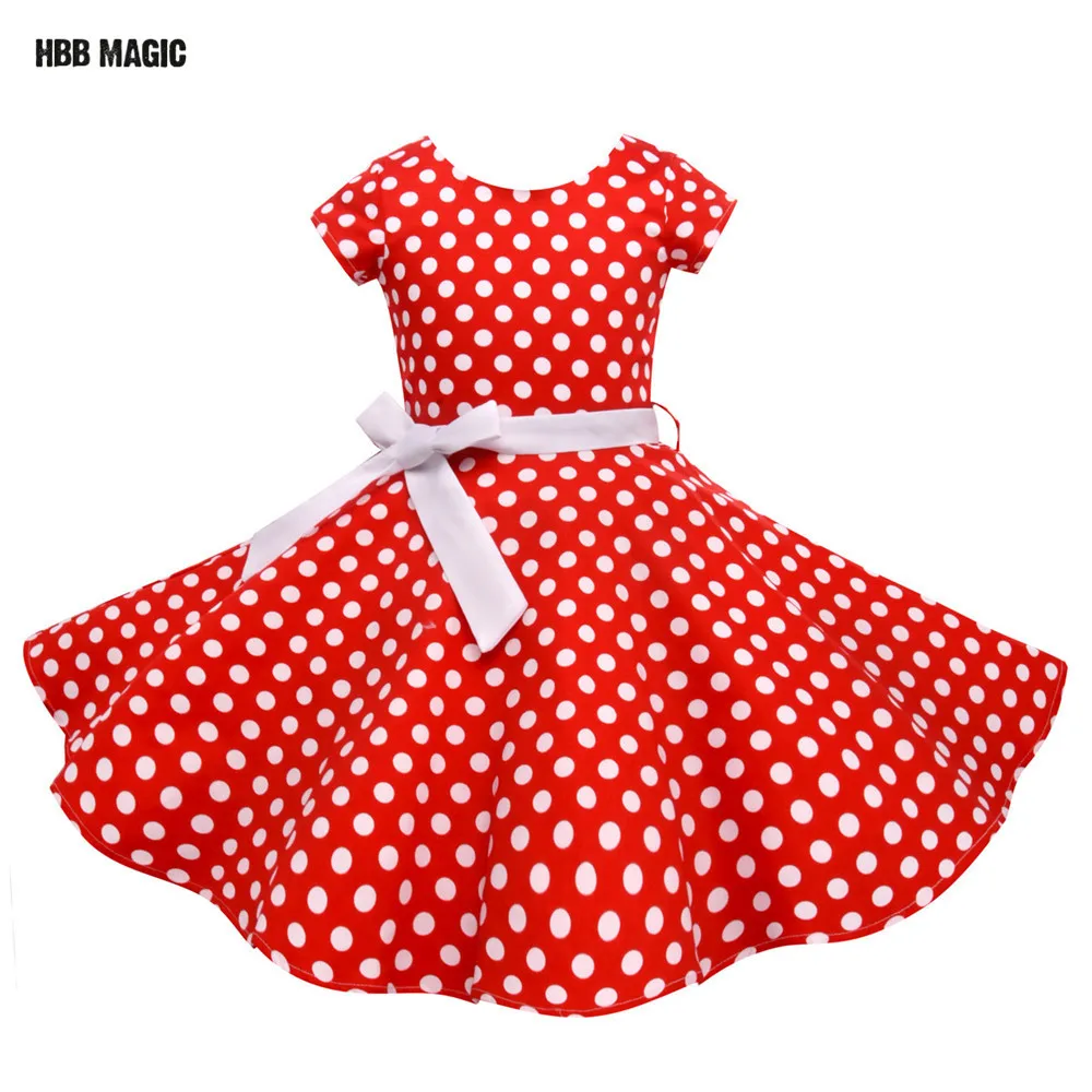 Classy Audrey 1950s Vintage Retro Cotton Girls Dress Dots Summer...