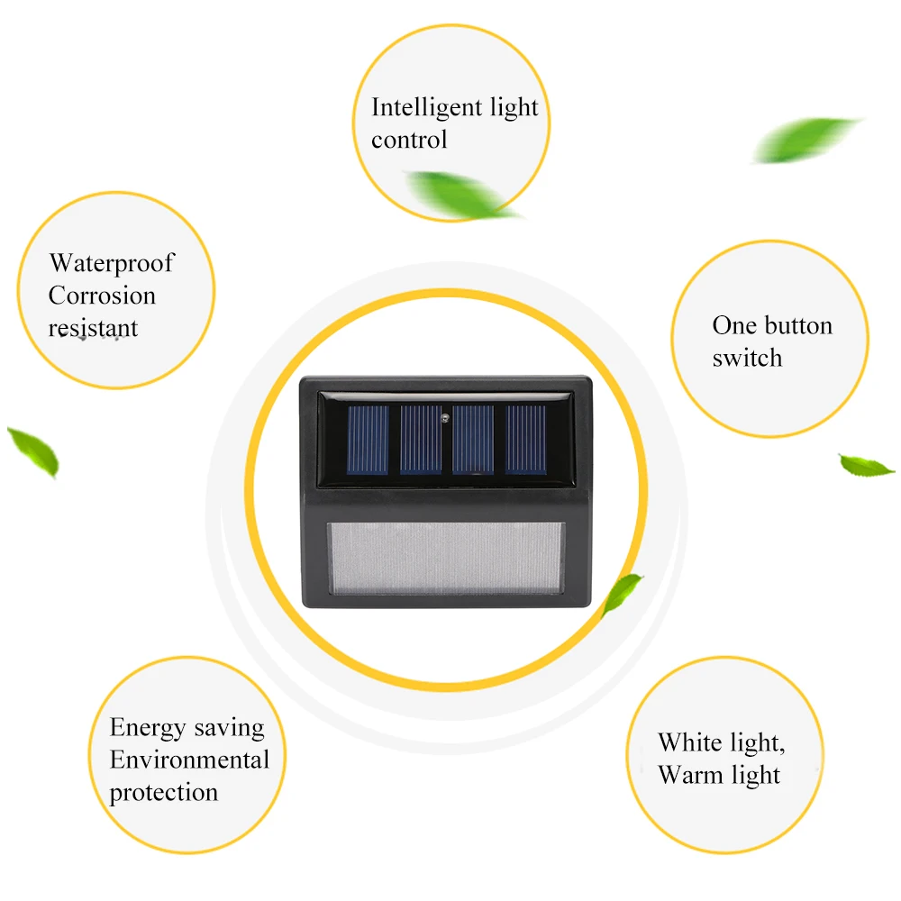 6 светодиодный солнечный свет авто вкл/выкл на открытом воздухе водонепроницаемый сад свет украшение забор Лестница Путь двора безопасность Солнечная лампа