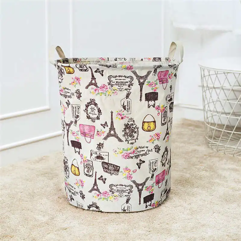 Waterproof Canvas Laundry Clothes Basket Storage Basket Folding Storage Box #2o17 (3)