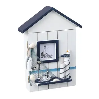 

Creative Wood Crafts Box Key Hook Storage Multiple Key Home Decoration Rack Mediterranean House Key Storage Holder Case