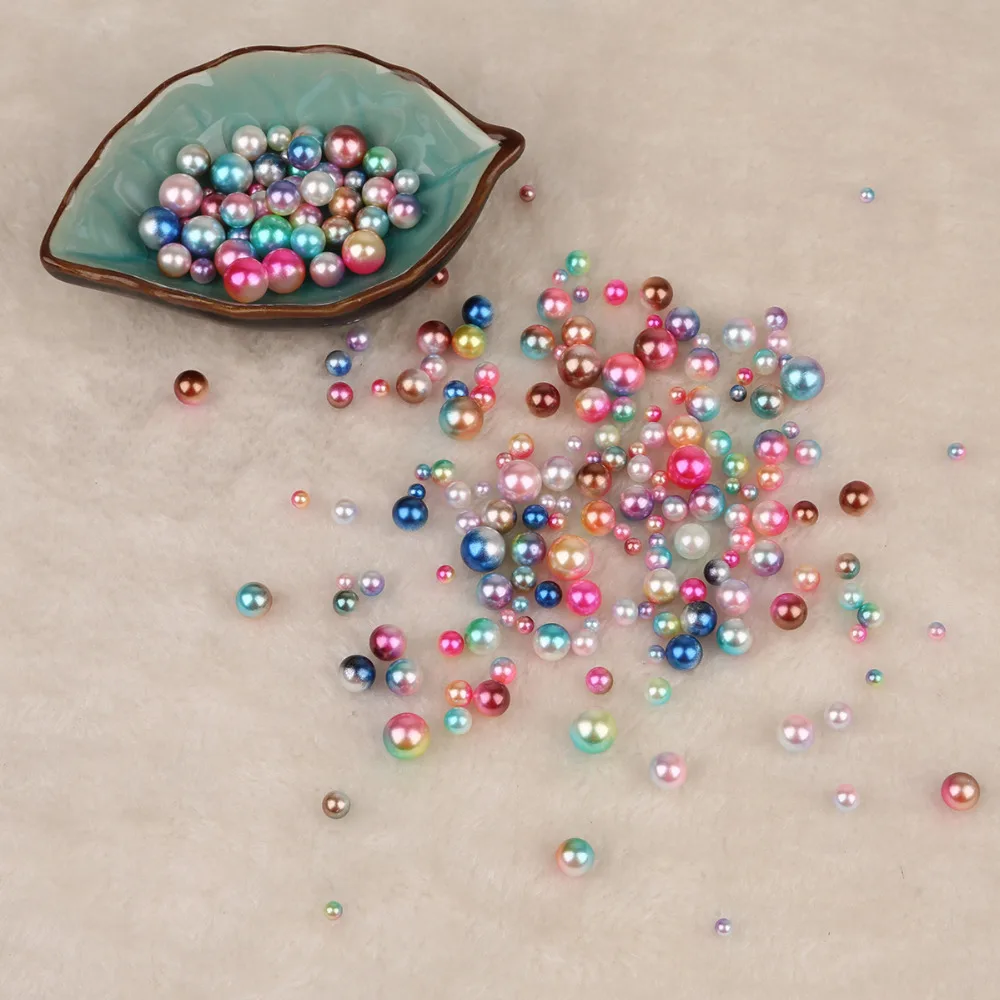 

500Pcs/lot Multi Color 4MM No Hole ABS Pearl Loose Round Beads For DIY Colorful Jewelry Making Handcraft Wedding Decorations
