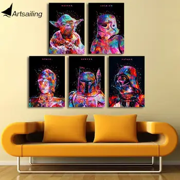 

Artsailing 1 piece print canvas art Star wars Darth Vader Stormtrooper by KANEDA painting movie poster wall pictures