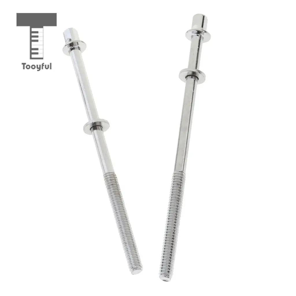 2pcs Stainless Steel Drum Tension Rods with Drum Screws Tension Screws for Drum Parts