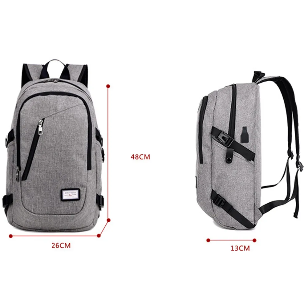 Computadora Portátil mochila con puerto de carga USB Unisex viajes de ocio mochila femenina # YL5 Computadora Portátil mochila con puerto de carga USB Unisex viajes de ocio mochila femenina # YL5