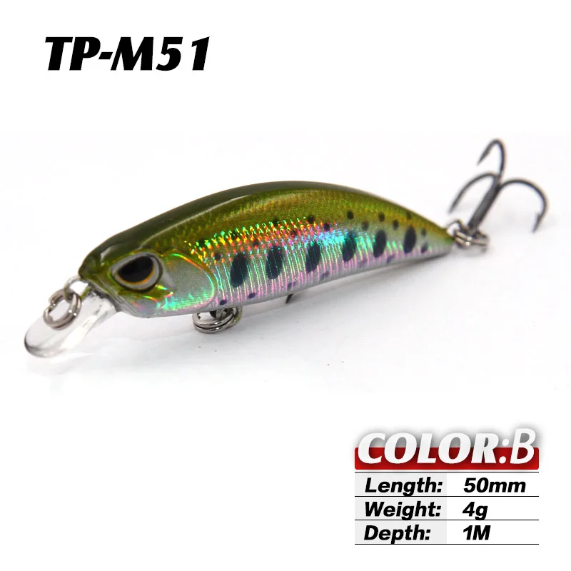 TacklePRO M51 Jerkbait маленькие воблеры гольян жесткая наживка Тонущая рыболовная приманка 4 г 5 см кривошипная Рыболовная Снасть басовый свежий морской - Цвет: B