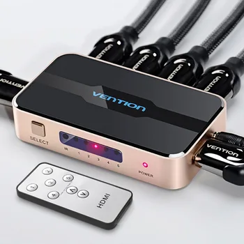 

HDMI Splitter Hub 5 Input 1 Output HDMI Switcher for XBOX 360 PS4 Smart Android HDTV 4K HDMI Adapter with Remote Control New