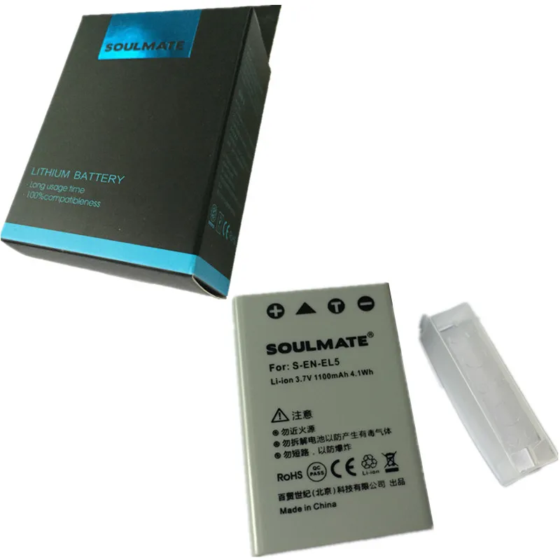 SOULMATE EN EL5 литиевые батареи ENEL5 Аккумулятор для цифровой камеры Nikon Coolpix P4 P80 P90 P100 P500