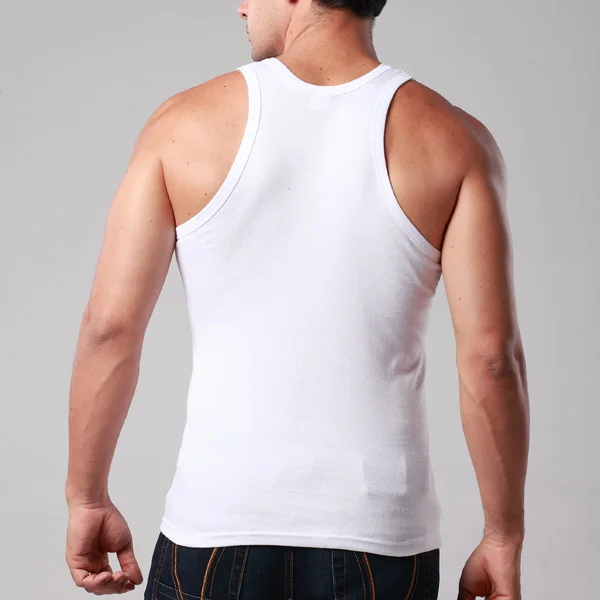 الكثير حجم الرجال كمال الأجسام L-XXL الصيف يا الرقبة القطن عارضة صلبة بيضاء تيز تانك القمم الملابس